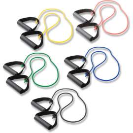 CanDo Exercise Tubing with Handles, 48", 5 Color Set
