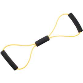 CanDo BowTie Tubing Exerciser, Yellow, 22"