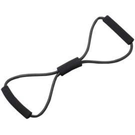 CanDo BowTie Tubing Exerciser, Black, 22"