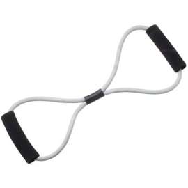 CanDo BowTie Tubing Exerciser, Silver, 22"