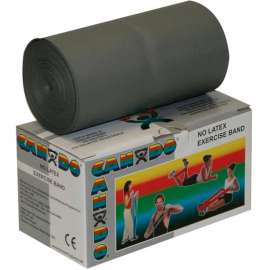 CanDo Latex-Free Exercise Band, Silver, 6 Yard Roll, 1 Roll/Box