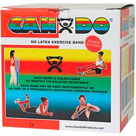 CanDo Latex-Free Exercise Band, Red, 25 Yard Roll, 1 Roll/Box