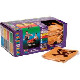 CanDo Latex Free Pre-Cut Exercise Band, XXX-Heavy, Gold, 48"L Strips, Box of 40