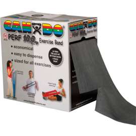 CanDo Perf 100 Latex Free Exercise Band, Black, 100 Yard Roll, 1 Roll/Box
