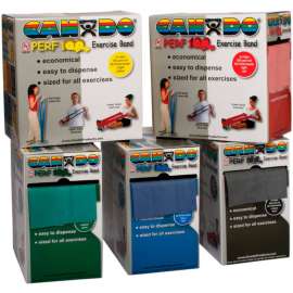 CanDo Perf 100 Latex Free Exercise Band, 100 Yard Rolls, 5 Color Set
