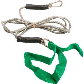 CanDo Bungee Exercise Cord with Attachments, 7' Cord, Green