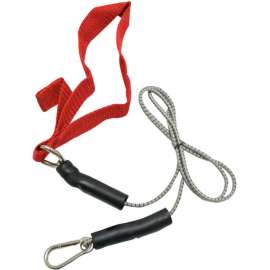 CanDo Bungee Exercise Cord with Attachments, 4' Cord, Red