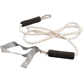 CanDo Bungee Exercise Cord with Attachments, 4' Cord, Silver