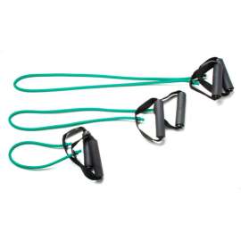 CanDo Exercise Tubing with Handles, Full Body Set -18", 36", 48"), Green, 3/Set