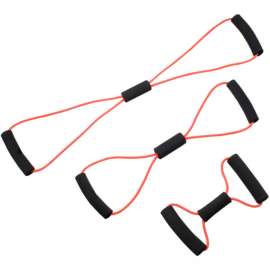 CanDo BowTie Tubing Exerciser, Full Body Set -14", 22", 30"), Red, 3/Set