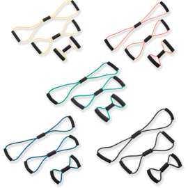 CanDo BowTie Tubing Exerciser, Full Body Set -14", 22", 30"), 5 Color Set