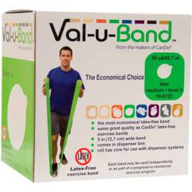 Val-u-Band Latex Free Exercise Band, Lime - Level 3, 50 Yard Roll/Box
