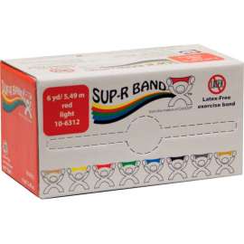 Sup-R Band Latex Free Exercise Band, Red, 6 Yard Roll/Box