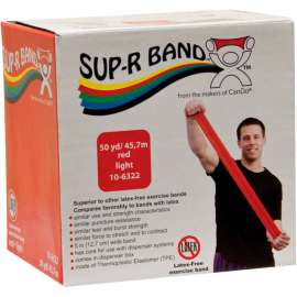 Sup-R Band Latex Free Exercise Band, Red, 50 Yard Roll/Box