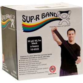Sup-R Band Latex Free Exercise Band, Black, 50 Yard Roll/Box