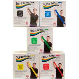 Sup-R Band Latex Free Exercise Band, 50 Yard Roll/Box, 5 Color Set