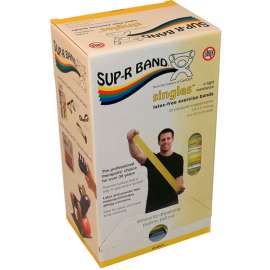 Sup-R Band Latex Free Exercise Band, 5' Strips, Yellow, 30 Strips/Box