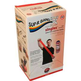 Sup-R Band Latex Free Exercise Band, 5' Strips, Red, 30 Strips/Box