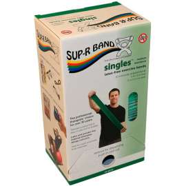 Sup-R Band Latex Free Exercise Band, 5' Strips, Green, 30 Strips/Box