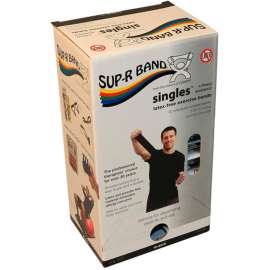 Sup-R Band Latex Free Exercise Band, 5' Strips, Black, 30 Strips/Box