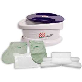 WaxWel Paraffin Bath with 6 lb. Unscented Paraffin, 100 Liners, 1 Mitt and 1 Bootie
