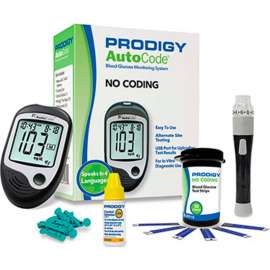 Prodigy AutoCode Talking Blood Glucose Monitoring System Kit, Black