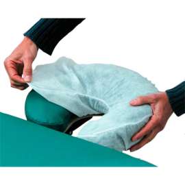 Crescent-Shaped Face Rest Covers For Massage Table, White, Bag of 50