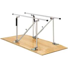 Deluxe Wood Platform Mounted Parallel Bars, Height Adjustable, 10' L
