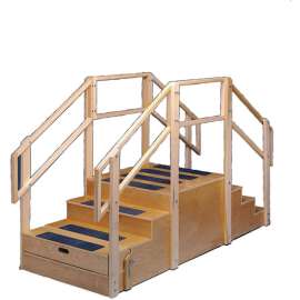 Two-Sided Compact Training Stairs with Platform, 96"L x 36"W x 60"H
