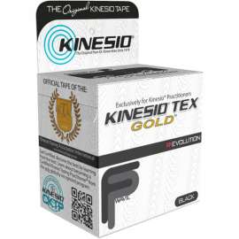 Kinesio Tex Gold FP Kinesiology Tape, 2" x 5.5 yds, Black, 6 Rolls