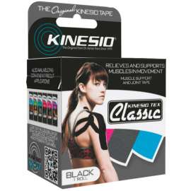 Kinesio Tex Classic Kinesiology Tape, 2" x 4.4 yds, Black, 1 Roll