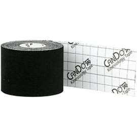 CanDo Kinesiology Tape, 2" x 16.5 ft., Black, Latex-Free, 1 Roll