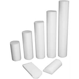 CanDo White PE Foam Roller, Half-Round, 4" Dia. x 12"L