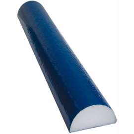 CanDo White PE Foam Roller with Blue TufCoat , Half-Round, 4" Dia. x 36"L