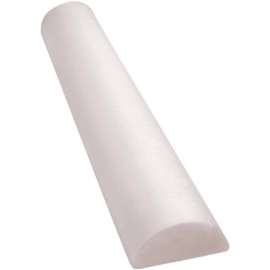 CanDo Full-Skin White PE Foam Roller, Half-Round, 6" Dia. x 36"L