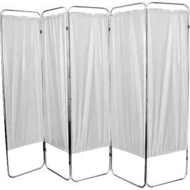 FEI Standard 5-Panel Privacy Screen, 6 mil Vinyl Panels, 84"W x 68"H, White
