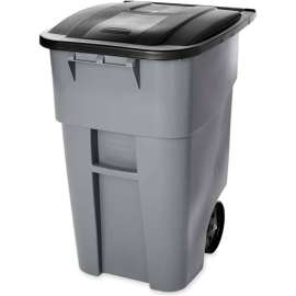 Rubbermaid 9W27 Brute Rollout 50 Gallon Large Mobile Container- Gray with Lid
