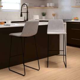 Flash Furniture 30" LeatherSoft Bar Height Barstools, Light Gray, Set of 2