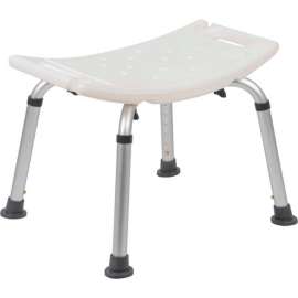 Flash Furniture Hercules Series Adjustable Height Bath Stool, 20" x 12" Seat, 14.5"-21.5"H, White