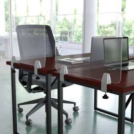 Flash Furniture Clear Acrylic Desk Partition with Hardware, 18"H x 23"W