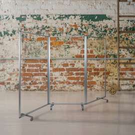 Flash Furniture 3 Panel Transparent Acrylic Mobile Partition with Lockable Casters-106-1/2"W x 72"H
