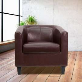 Leather Lounge Guest Chair - Brown