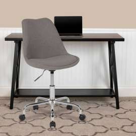 Flash Furniture Fabric Task Office Chair w/Pneumatic Lift & Chrome Base, Light Gray - Aurora Series