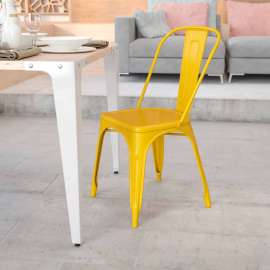 Flash Furniture Metal Indoor-Outdoor Stackable Chair - Yellow
