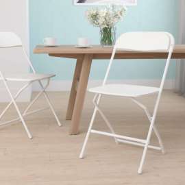 Flash Furniture Plastic Folding Chair - White