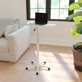 Flash Furniture White Sit to Stand Mobile Laptop Computer Desk