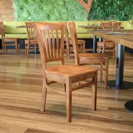 Flash Furniture Vertical Slat Back Restaurant Chair - Natural Wood - Hercules Series