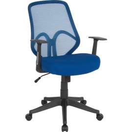 Flash Furniture Salerno Series High Back Navy Mesh Office Chair with Arms