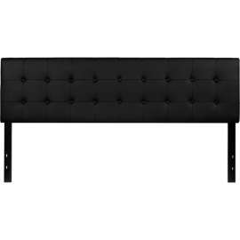 Flash Furniture Lennox Tufted Upholstered Headboard in Black Vinyl, King Size