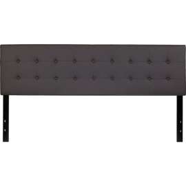 Flash Furniture Lennox Tufted Upholstered Headboard in Gray Vinyl, King Size